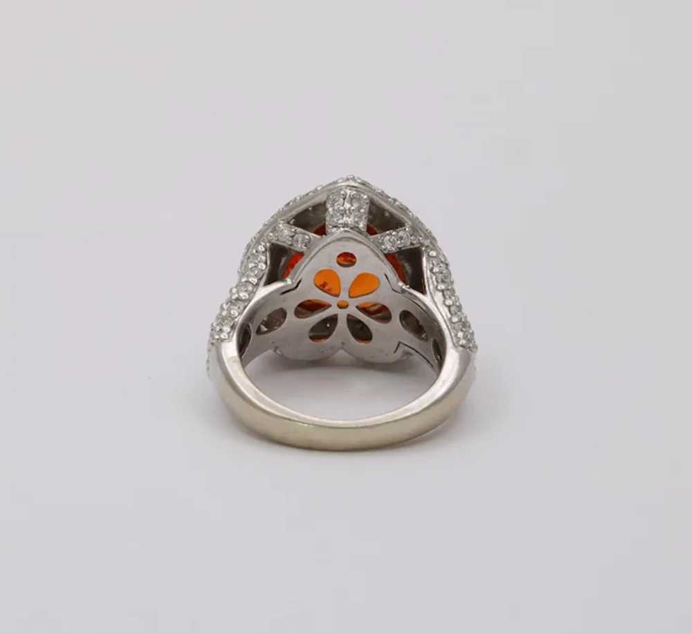 Mandarin Garnet and Diamond Heart-Shaped 14K Gold… - image 9