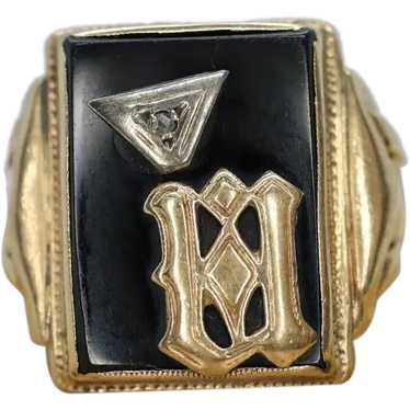 10k ONYX M N or W ring. 10k Letter M or N or W sta