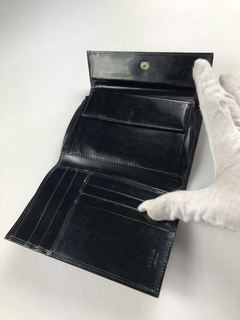 Prada Prada milano black leather trifold wallet - image 3