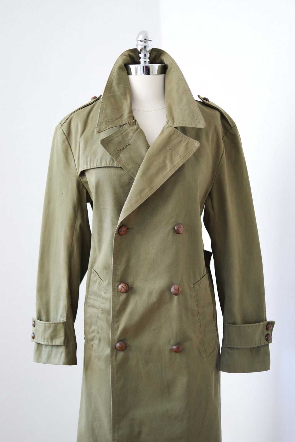 Vintage 1970s Olive Green Cotton Twill Military S… - image 2