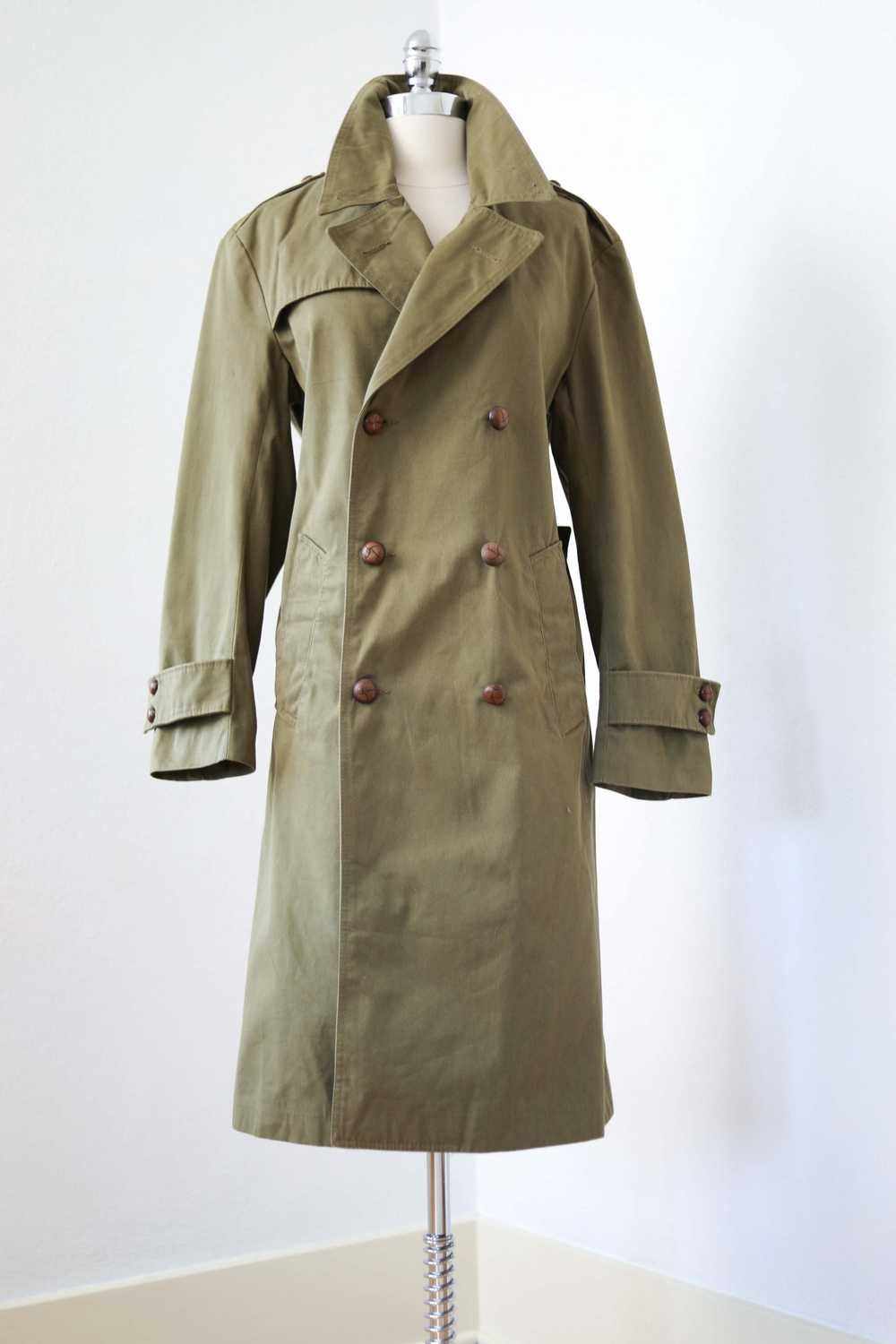 Vintage 1970s Olive Green Cotton Twill Military S… - image 3