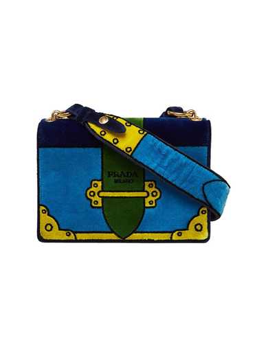 Prada Azzuro Velvet Trompe L'Oeil Cahier Crossbody