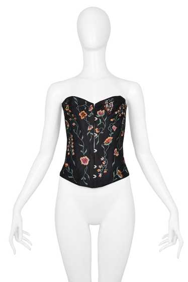 LOLITA LEMPICKA FLORAL EMBROIDERED BUSTIER 2000