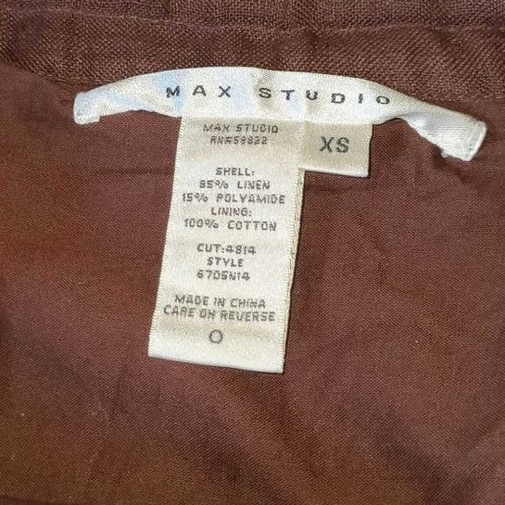Vintage Max Studio Sz XS Boho Brown Lined Decorat… - image 9