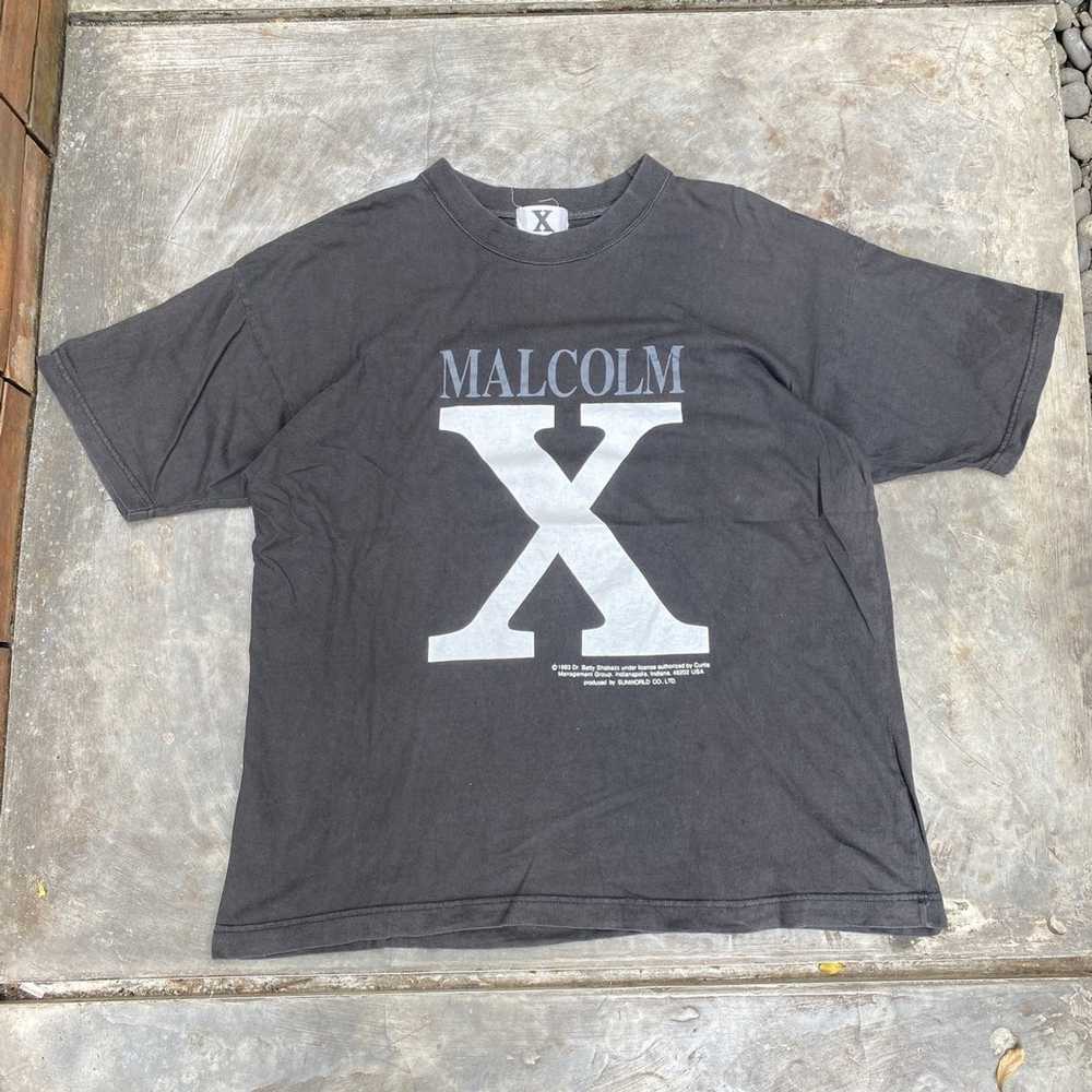 Malcolm X × Rap Tees × Very Rare Vintage 90s Malc… - image 1