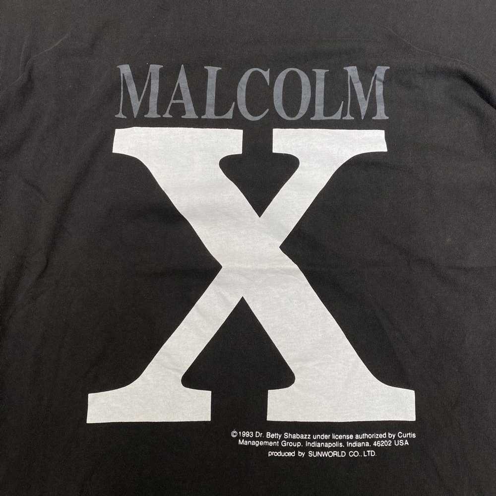 Malcolm X × Rap Tees × Very Rare Vintage 90s Malc… - image 4