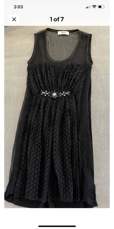 Blumarine Jewel Embellished Sleeveless Dress