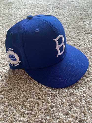 Brooklyn Dodgers New Era 1955 World Series Champions Cooperstown Collection  Pink Undervisor 59FIFTY Fitted Hat - Light