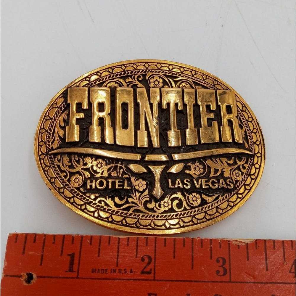 Vintage Frontier Las Vegas Belt Buckle Longhorn W… - image 2
