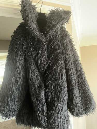 Parisian Winter Look: Dragon Diffusion Woven Leather Bag, Apparis faux fur  beige coat, White Leather …