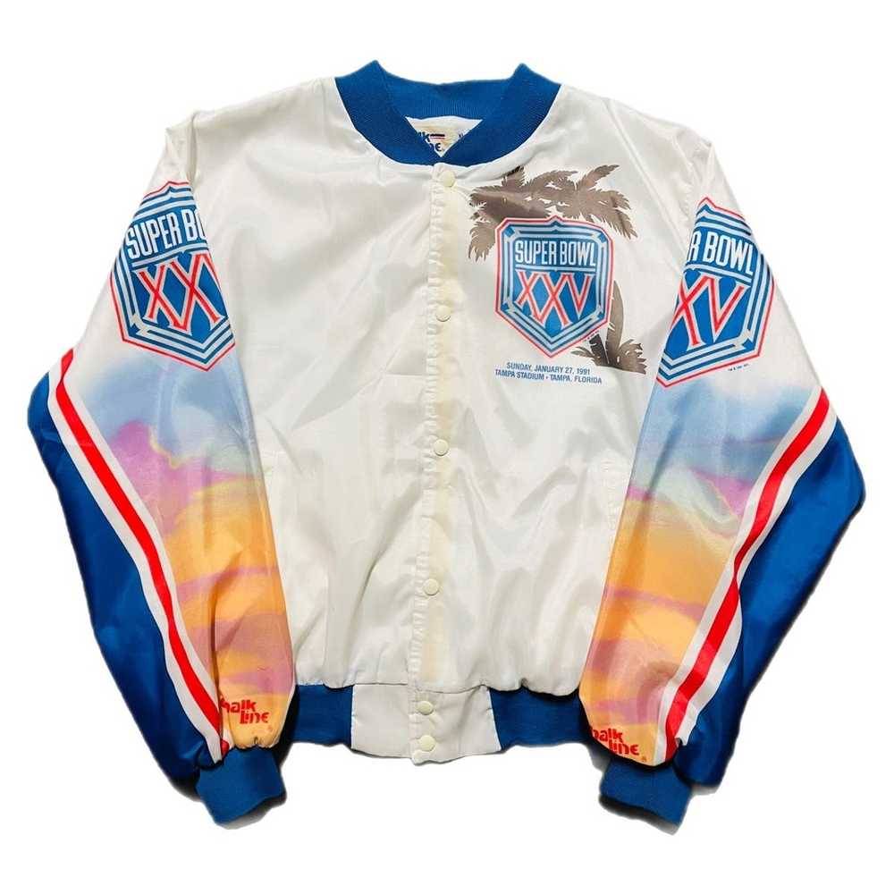 Vintage Super Bowl XXIV Chalkline Satin Bomber Jacket 80's 