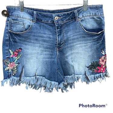 Terra & Sky Embroidered Denim Shorts for Women