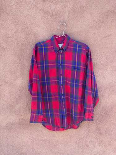 80's Gap Flannel Shirt - Red, Purple, Yellow Plaid