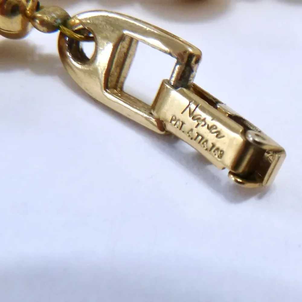 Vintage Napier Gold Tone Bead Necklace Shiny & Sa… - image 7