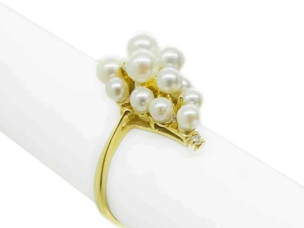 Saltwater Pearl Bubble Cluster & Diamond Accent B… - image 4