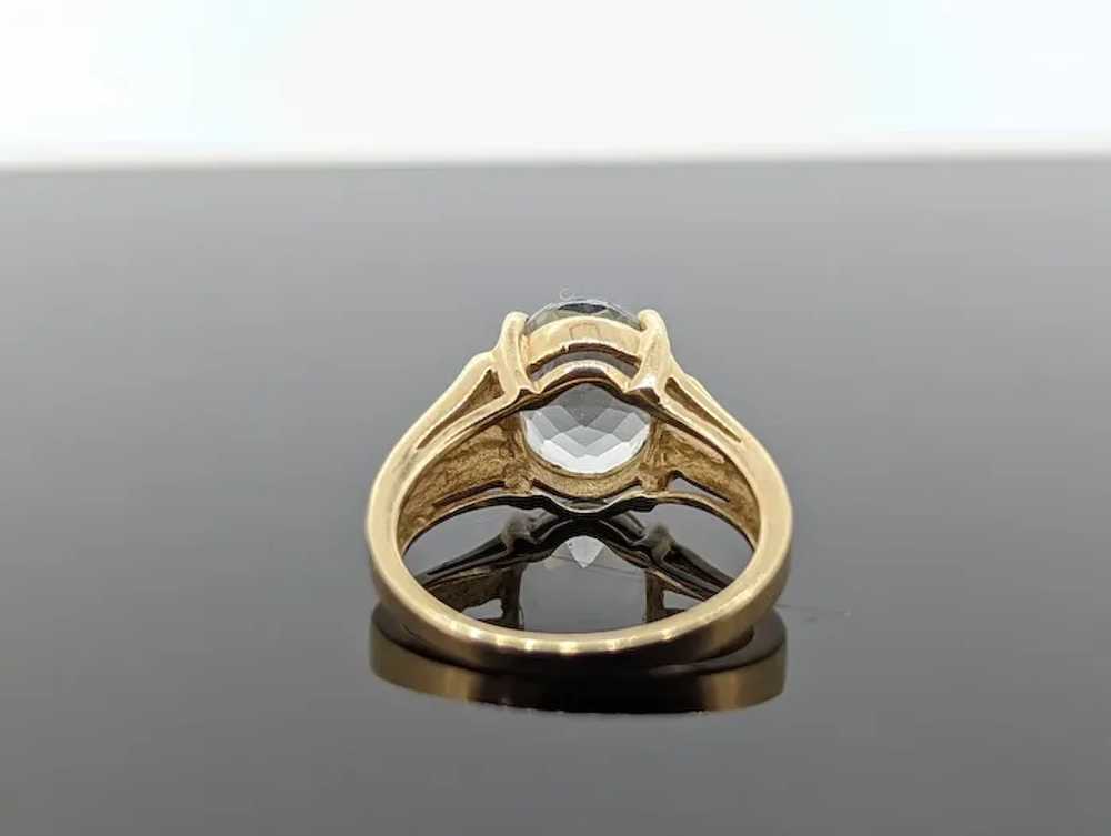 10k Aquamarine ring. Large Aquamarine solitaire r… - image 5