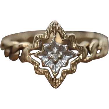 Diamond Star Ring. Chain band. 10k Chain ring. 10k