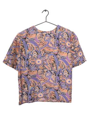 Abstract Florals Silk Top