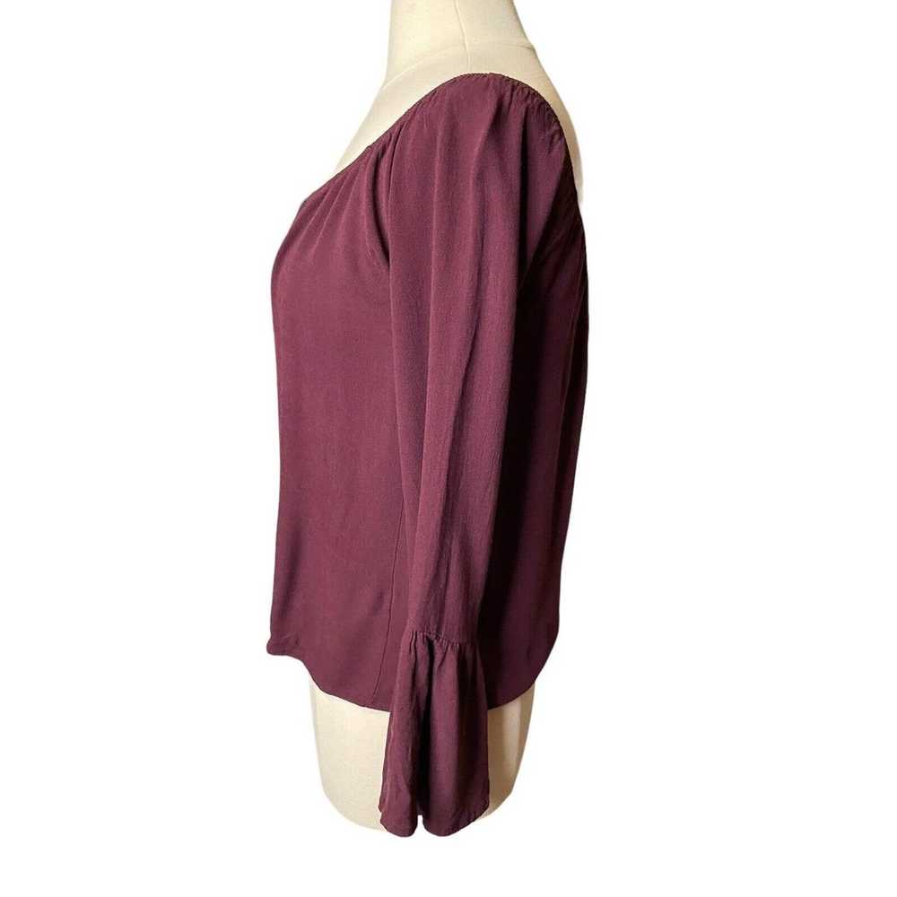 Other Kendall & Kylie Peasant Top Maroon Bell Sle… - image 3