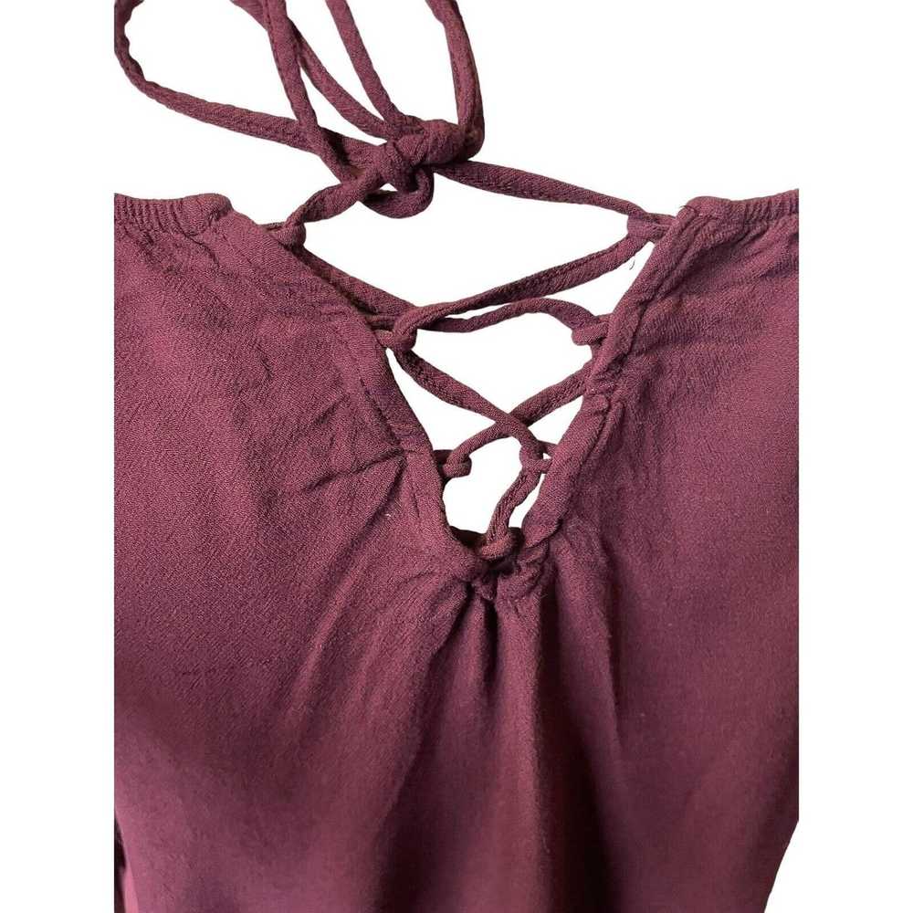 Other Kendall & Kylie Peasant Top Maroon Bell Sle… - image 6