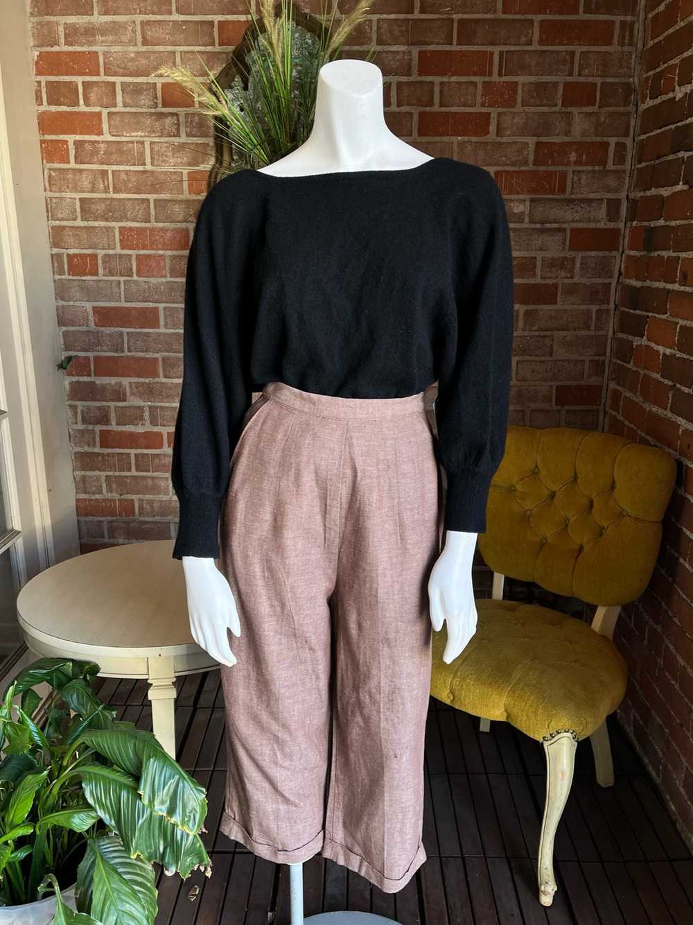 1950s Deadstock Taupe Clam Digger Pants - image 2