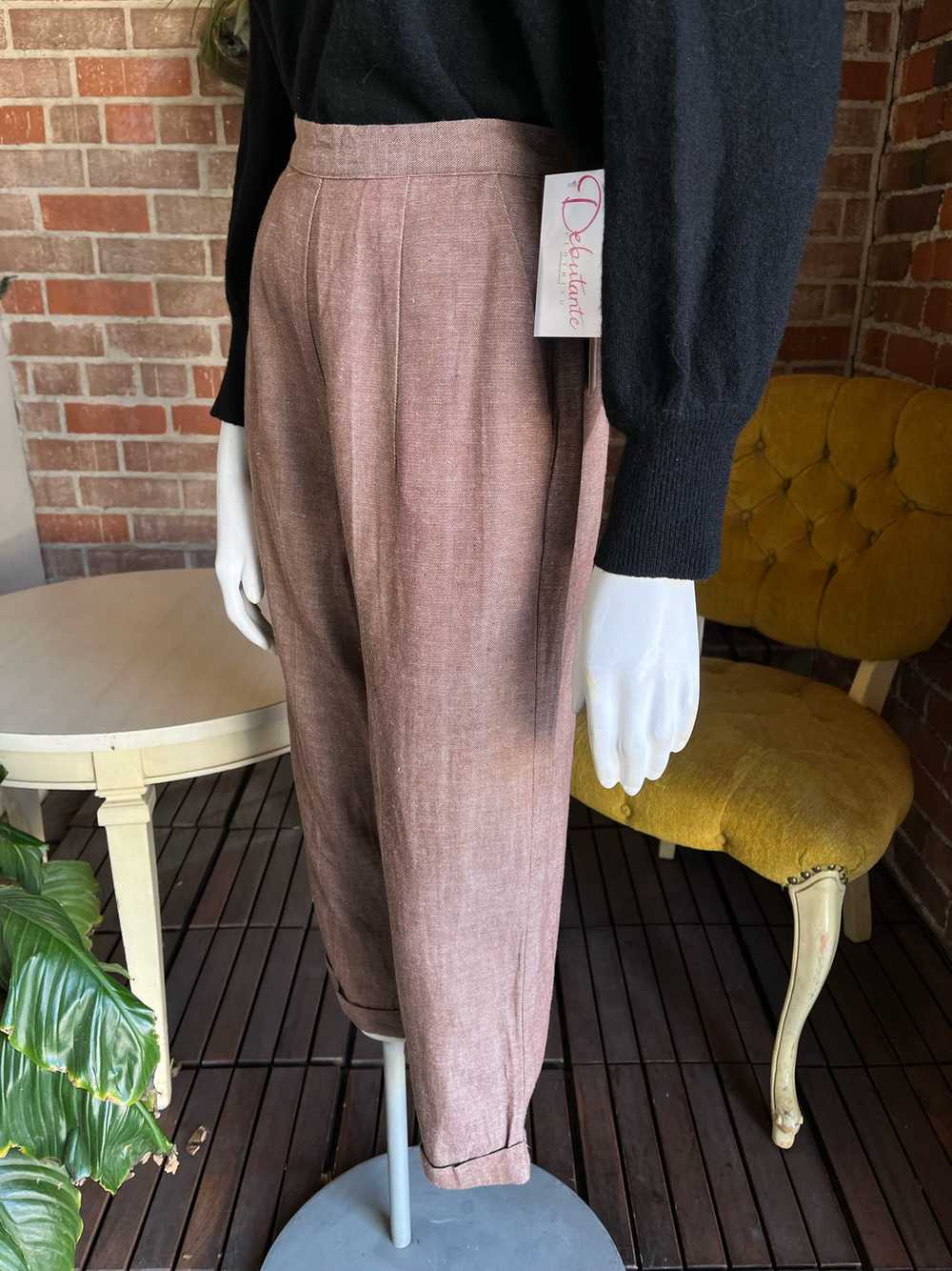 1950s Deadstock Taupe Clam Digger Pants - image 4