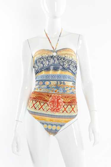 Jean Paul Gaultier Scarf Strapless Swimsuit in White