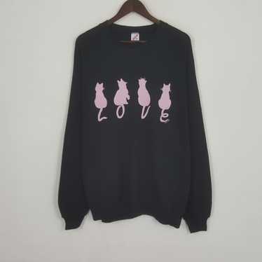 Streetwear × Vintage Vintage Art Cat Love Design … - image 1