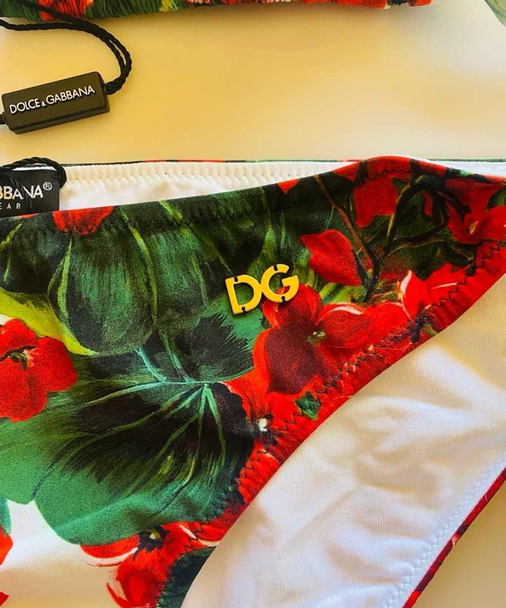 Dolce & Gabbana Red Geranium Printed Triangle Bik… - image 7