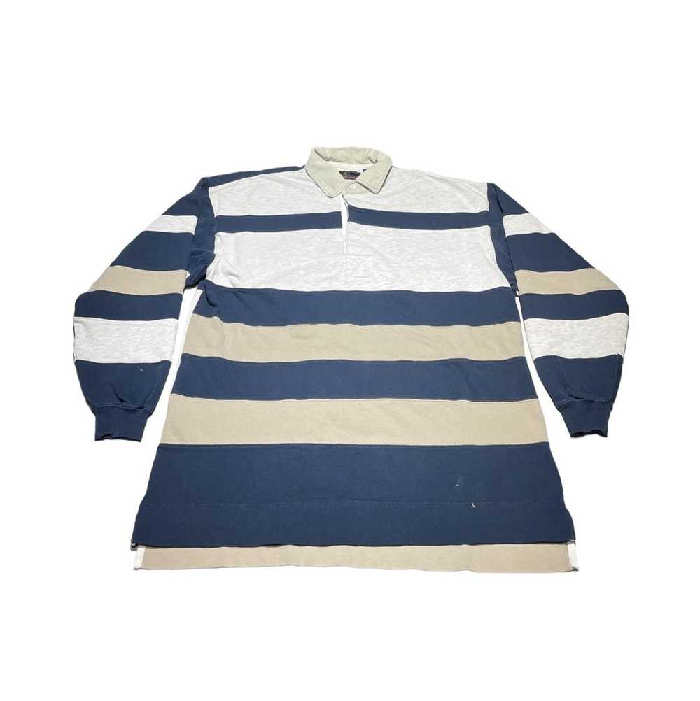 Vintage Vintage 90s striped rugby longsleeve polo… - image 1
