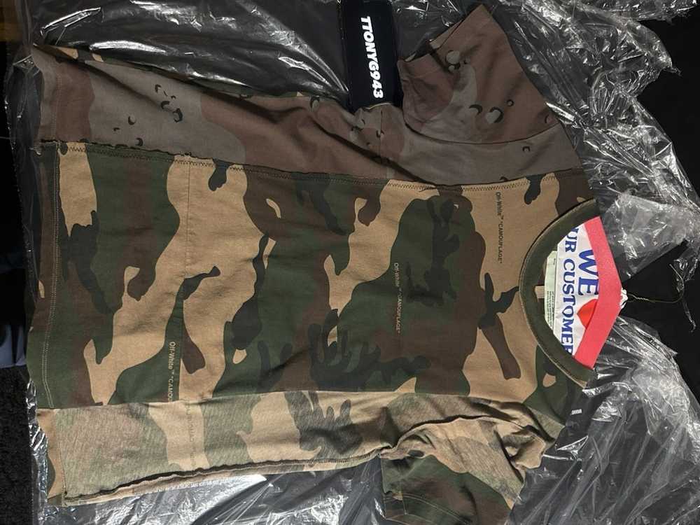 Off White Co Virgil Abloh Velvet Flocked Camouflage T Shirt Green Siz, $285, Barneys New York