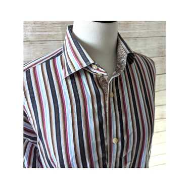 Thomas Dean Thomas Dean Mens Striped Button Up Shi