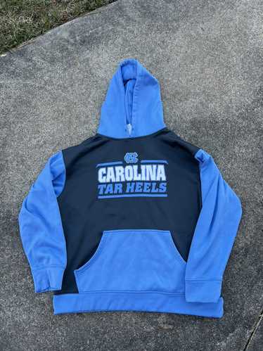 North Carolina Tar Heels Fear The Foot Hooded Denim Jacket - Tagotee