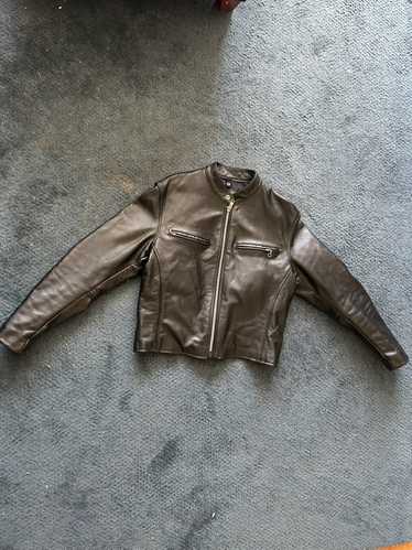 Comet 60s Style Black Leather Biker Motorcycle Jacket