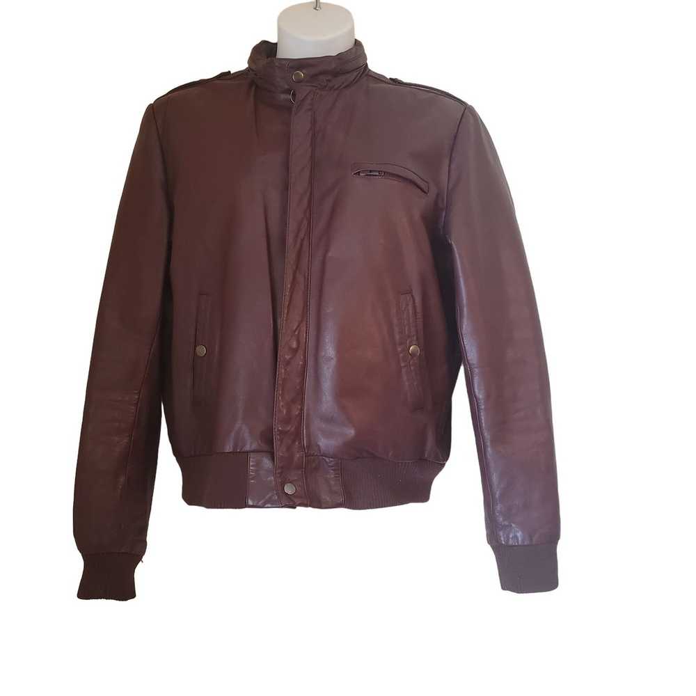 Reed Vintage Reed 44L Red Brown Leather Bomber Ja… - image 3