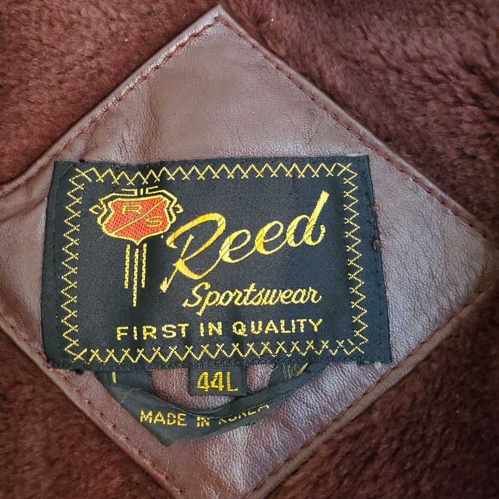 Reed Vintage Reed 44L Red Brown Leather Bomber Ja… - image 4