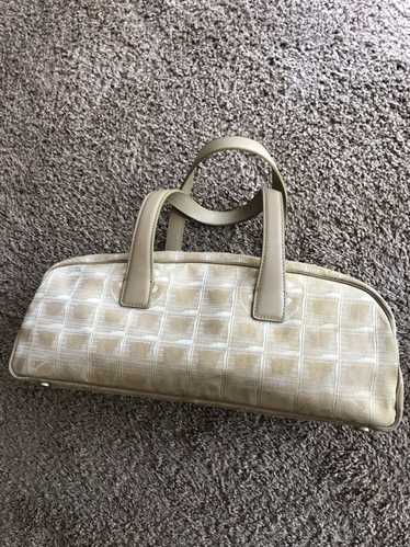 Chanel White/Grey Coated Canvas Sport Ligne Mini Duffle Bag Chanel