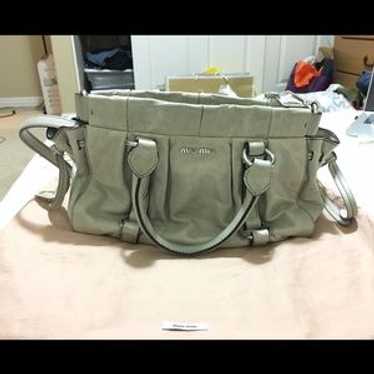 バッグ miu miu vitello lux hand bag gray 2way Miu Miu Satchel Bag