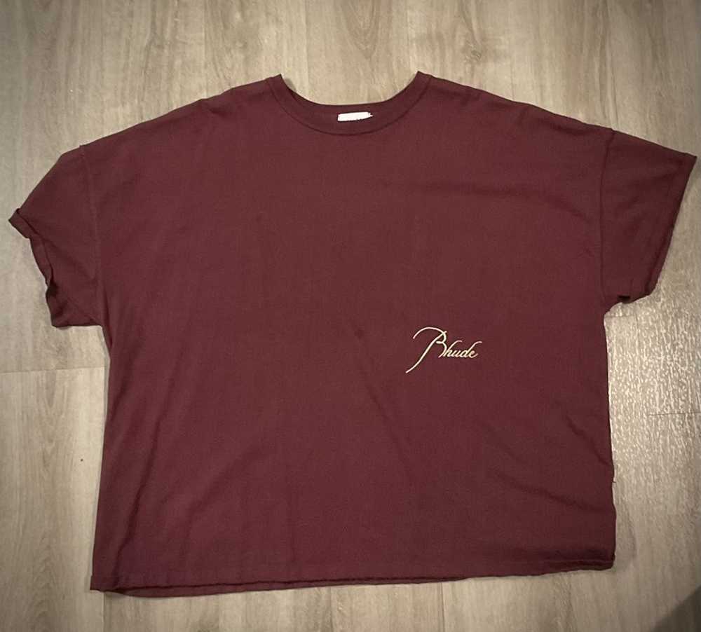 Rhude Rhude - Burgundy Reverse T-Shirt - image 1