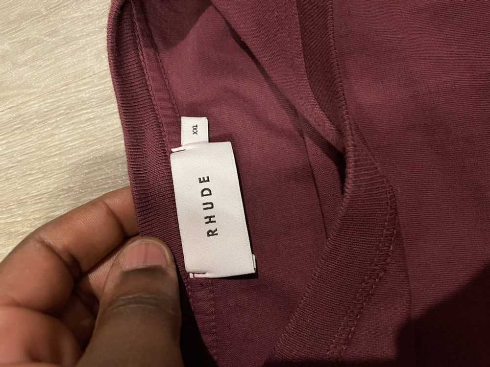 Rhude Rhude - Burgundy Reverse T-Shirt - image 2