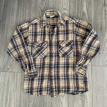 90s FIVE BROTHER Check Flannel L/S Shirt 青 2XL ファイブ