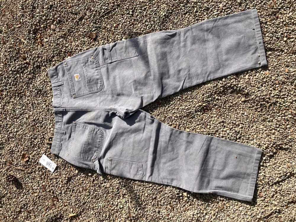 90s Carhartt Black Flannel Lined Workwear Pants - 38x32