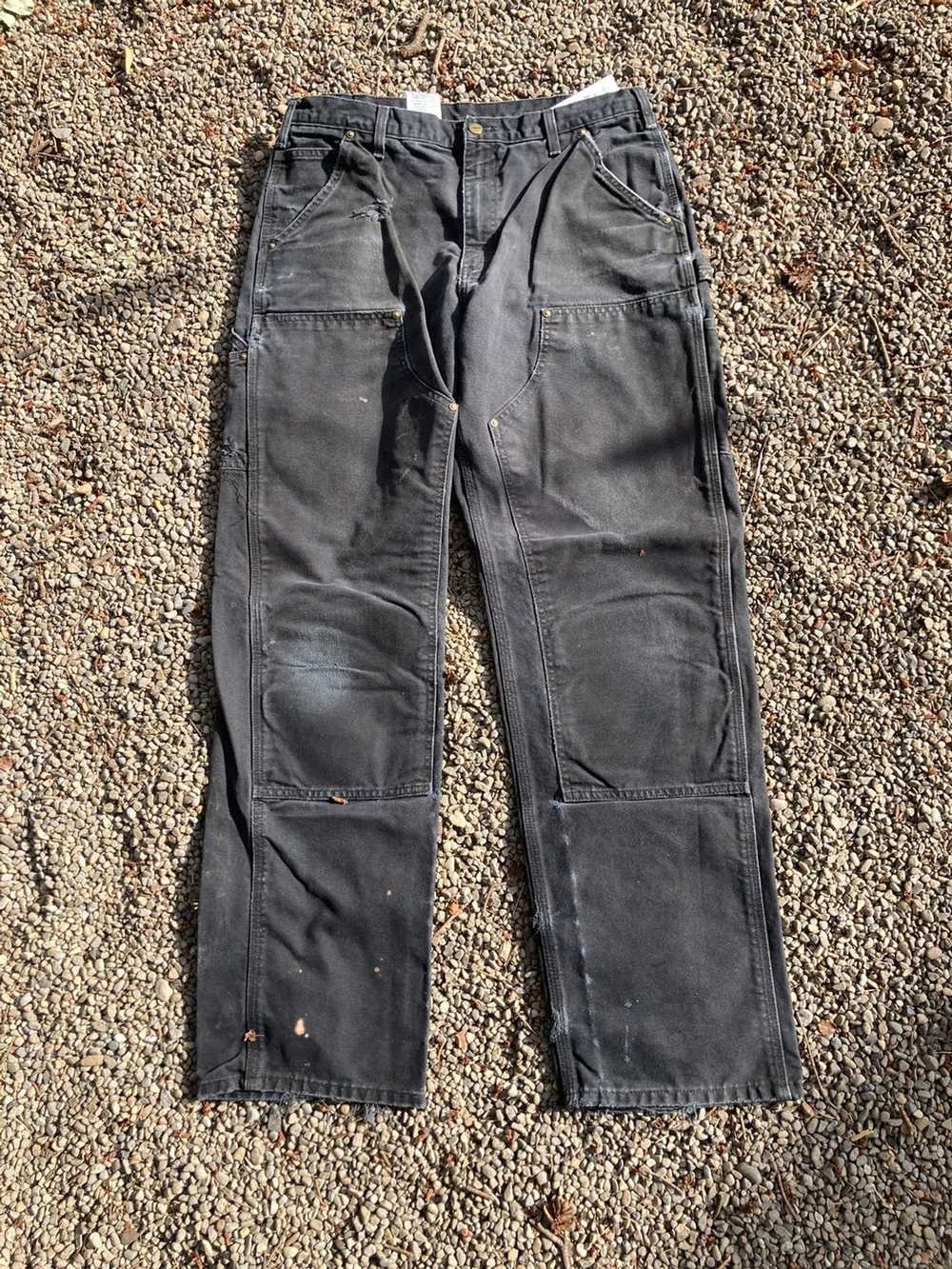 Carhartt Double Front Knee Pants Faded Brown Destroyed Distressed Workwear  33x30