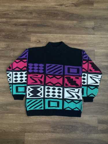 Streetwear × Vintage 1980’s Abstract Knit Sweater