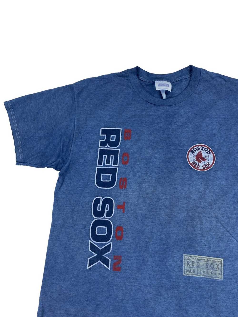 Hyper Than Hype Shirts Memphis Red Sox Distressed Logo Shirt - Defunct Baseball Team - Celebrate Memphis Heritage and History - Hyper Than Hype L / Blue Shirt