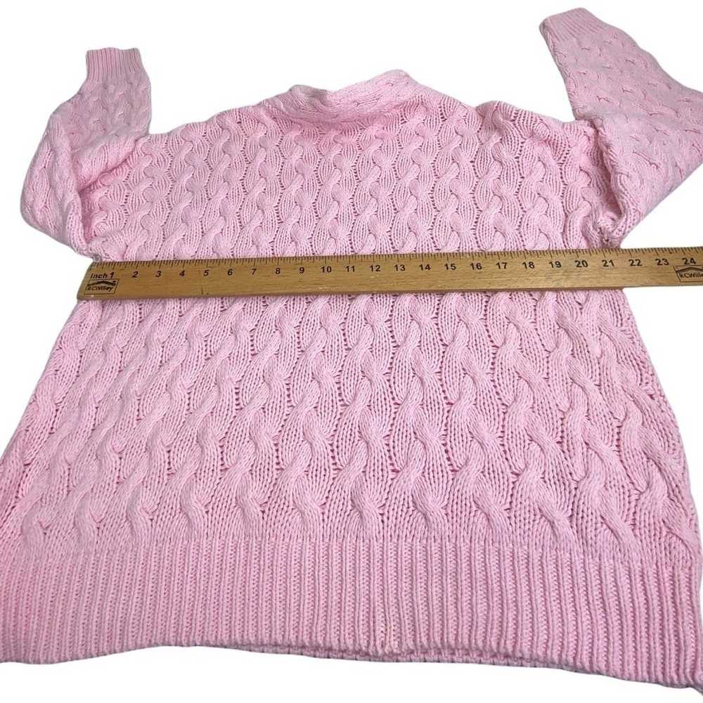 Vintage Vintage 100% Cotton Baby Pink Cable Knit … - image 2