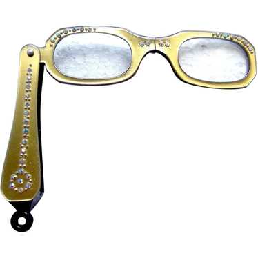 Lorgnette style reader pearlised collapsible opera