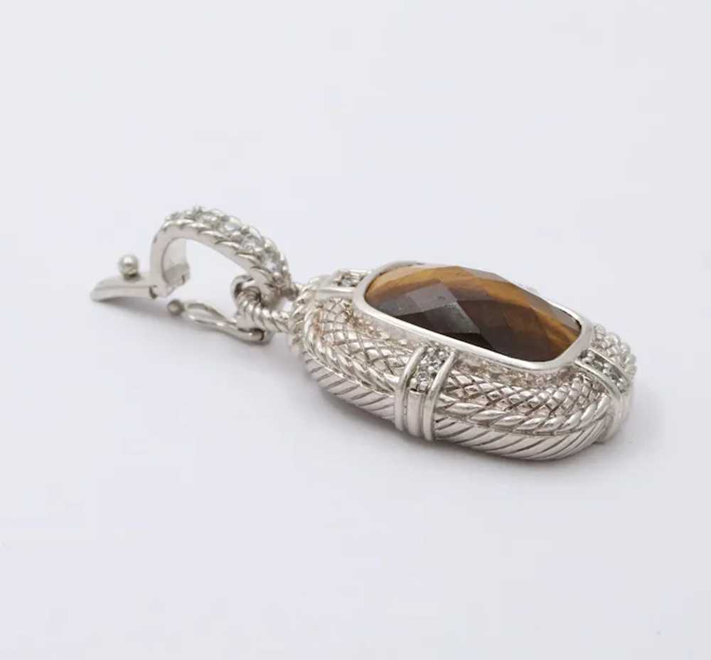 Classic Judith Ripka Tiger's Eye Sterling Silver … - image 5