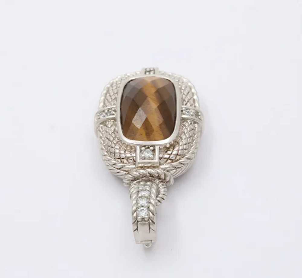 Classic Judith Ripka Tiger's Eye Sterling Silver … - image 6