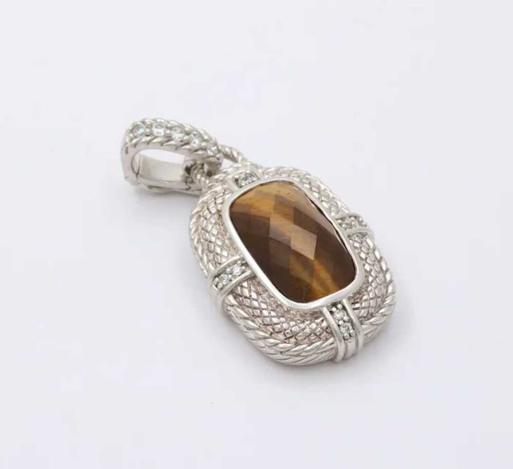 Classic Judith Ripka Tiger's Eye Sterling Silver … - image 7